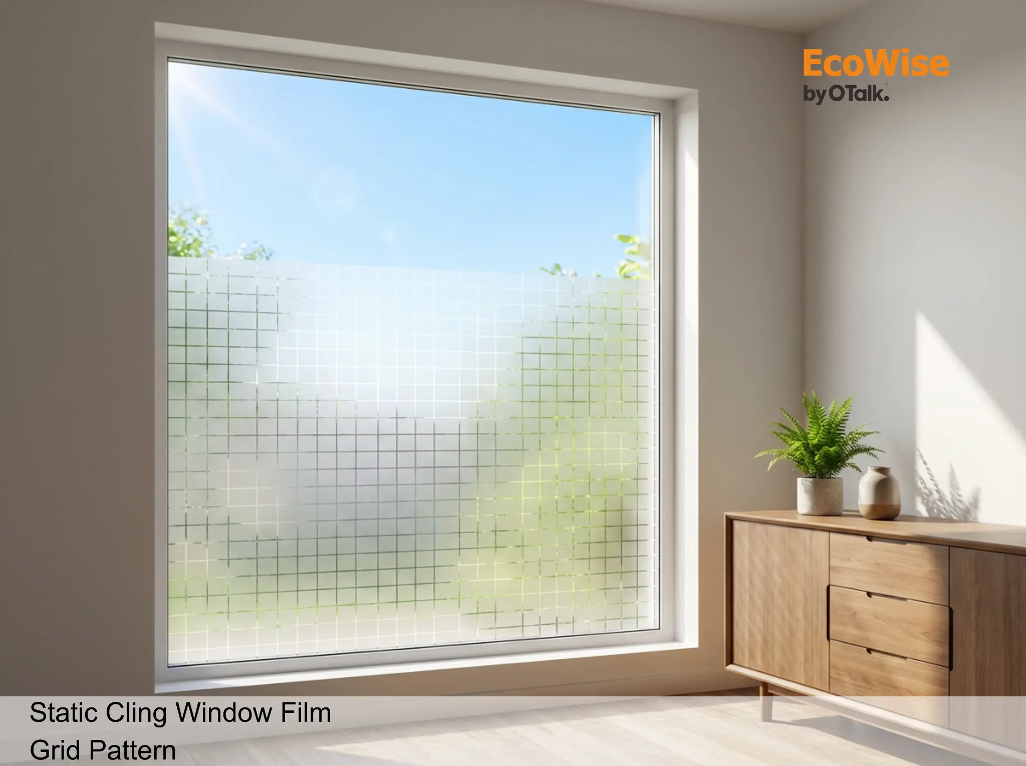 Frosted window film with geometric patterns